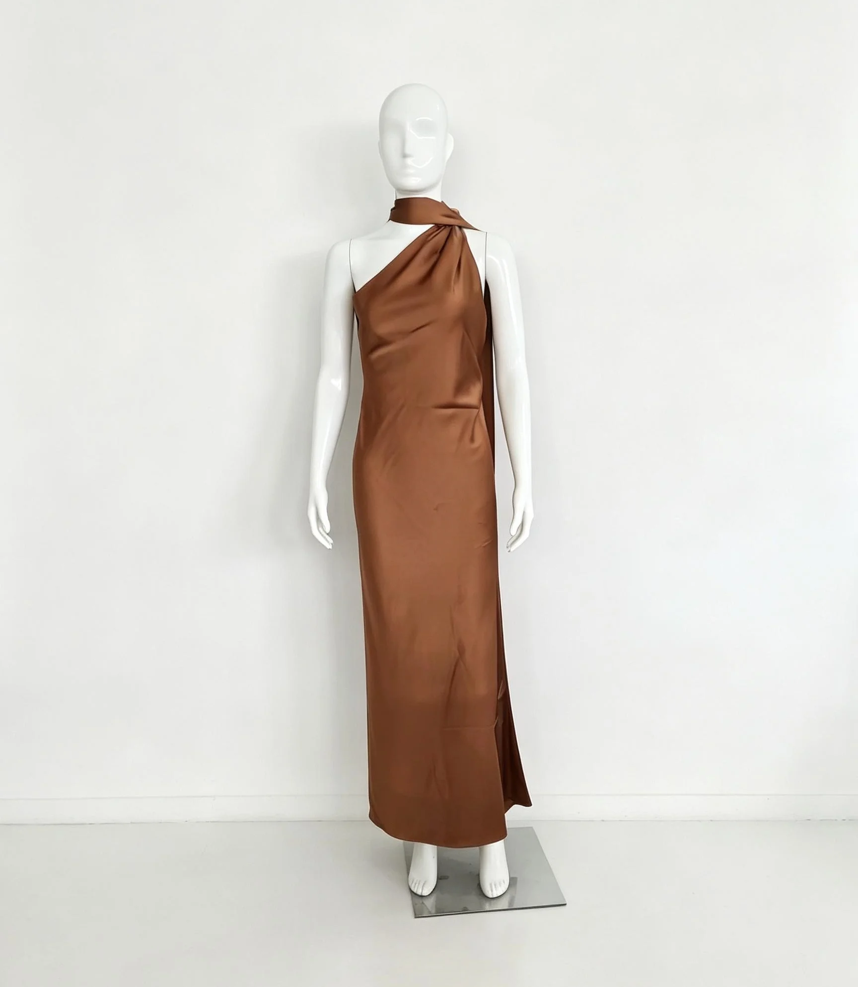 Vestido Milano Accua Longo em Cetim - Imagem 8