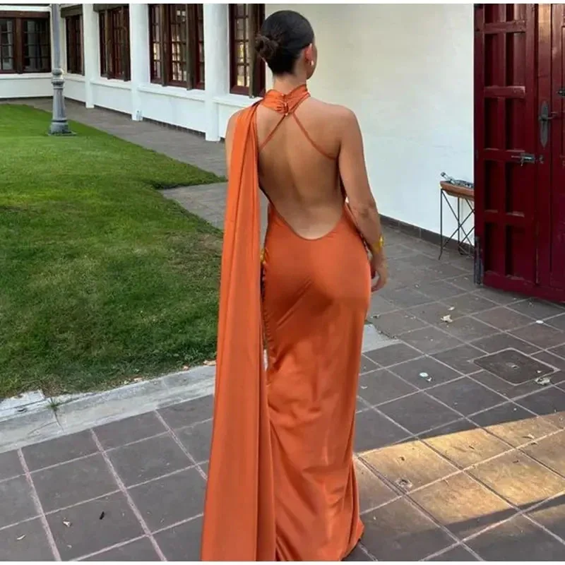 Vestido Milano Accua Longo em Cetim - Imagem 3