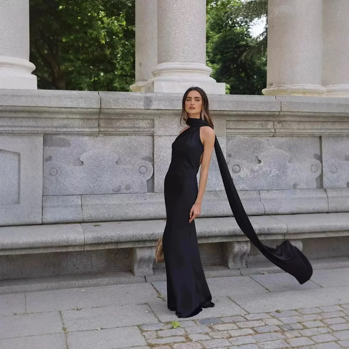 Vestido Milano Accua Longo em Cetim - Imagem 43
