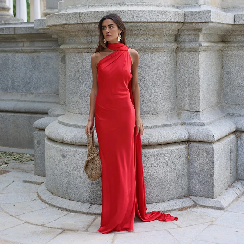 Vestido Milano Accua Longo em Cetim - Imagem 46