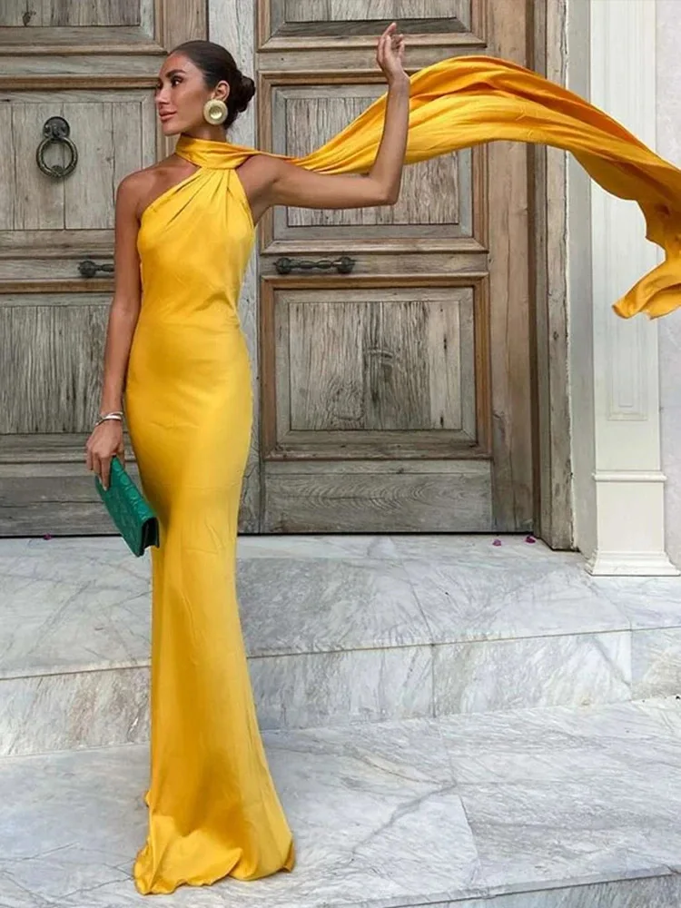 Vestido Milano Accua Longo em Cetim - Imagem 39