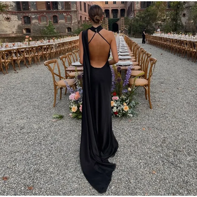 Vestido Milano Accua Longo em Cetim - Imagem 6