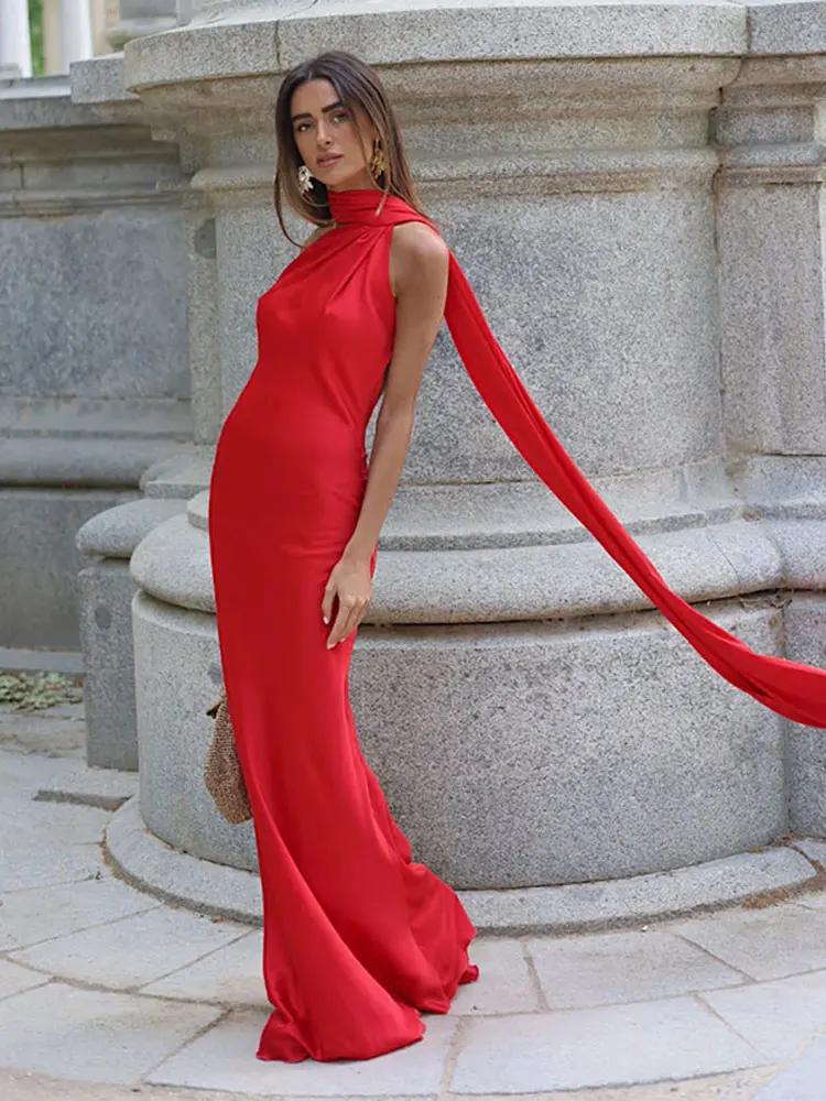 Vestido Milano Accua Longo em Cetim - Imagem 47